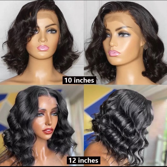 Short Bob Body Wave Lace Front Wig Pre-Plucked With Baby Hair Density 150% 12in - Picture 2 of 5